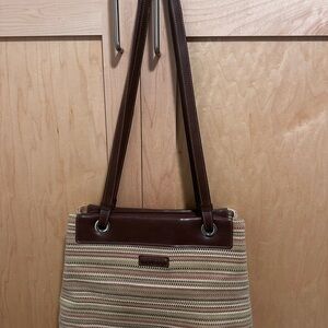 Rosetti Brown and Tan Striped Shoulder Bag